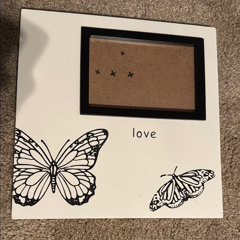 Butterfly Love Photo Frame - Black and White